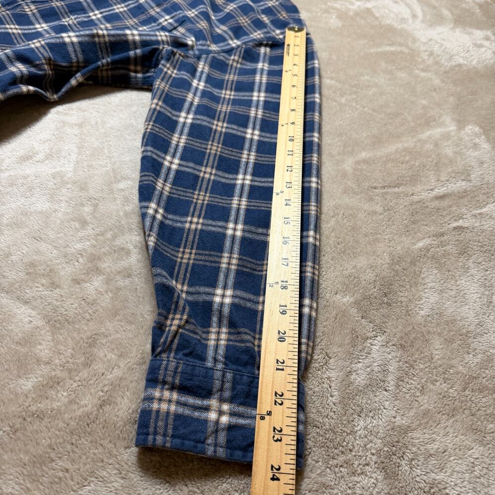 Ridgecut Toughwear Heavyweight Flannel Shirt Blue Tan Plaid Work Shirt Sz XL - Picture 3 of 8
